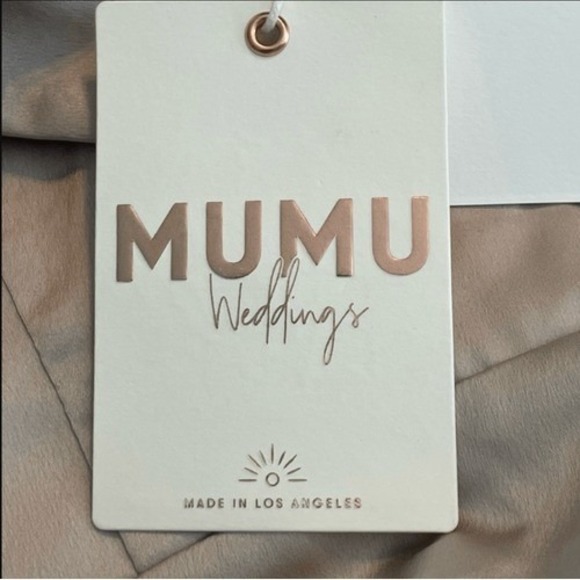 Show Me Your MuMu Claire Midi Dress Dune Chiffon Fitted Bodice Smocked Back S - Picture 8 of 8